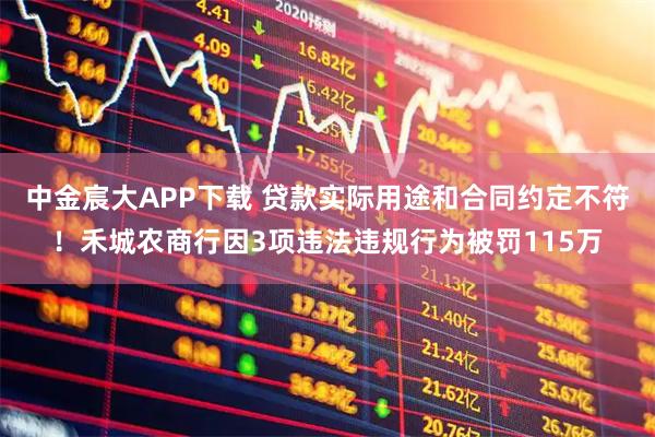 中金宸大APP下载 贷款实际用途和合同约定不符！禾城农商行因3项违法违规行为被罚115万